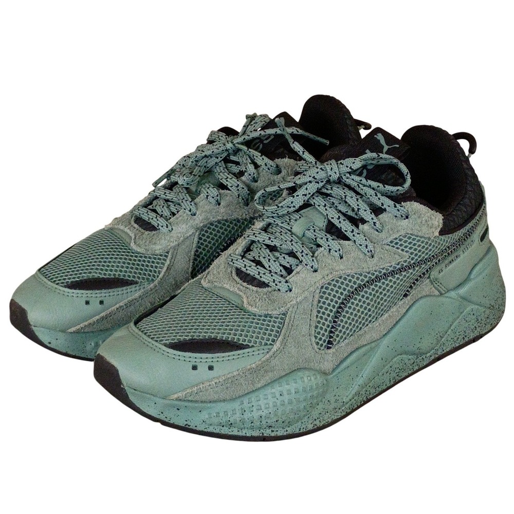 Puma Mens Size 10 RS-X New Mono Green Speckled Chunky Athletic Sneakers Comfort